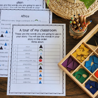 Montessori Grammar Activity Set 2  (literacy) - subscription - montessorikiwi