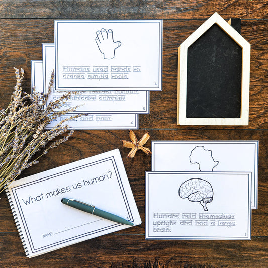 What makes us human? script and create your own booklet (subscription) - montessorikiwi