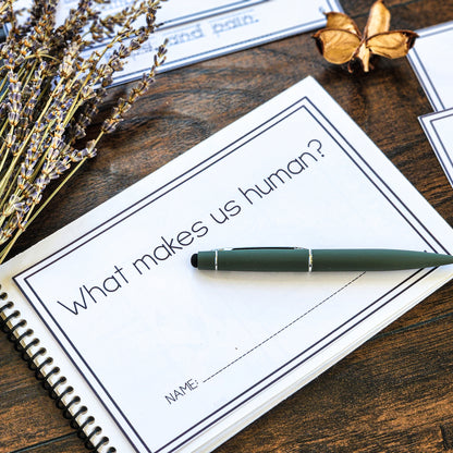 What makes us human? script and create your own booklet (cosmic) - montessorikiwi