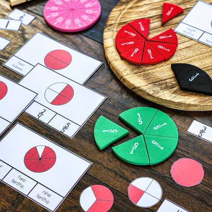 Fraction Circle Clip Cards - montessorikiwi