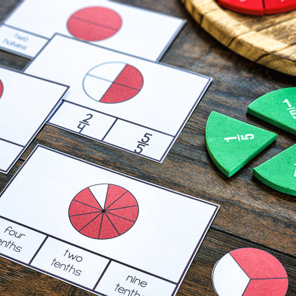 Fraction Circle Clip Cards - montessorikiwi