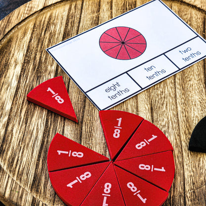 Fraction Circle Clip Cards - montessorikiwi