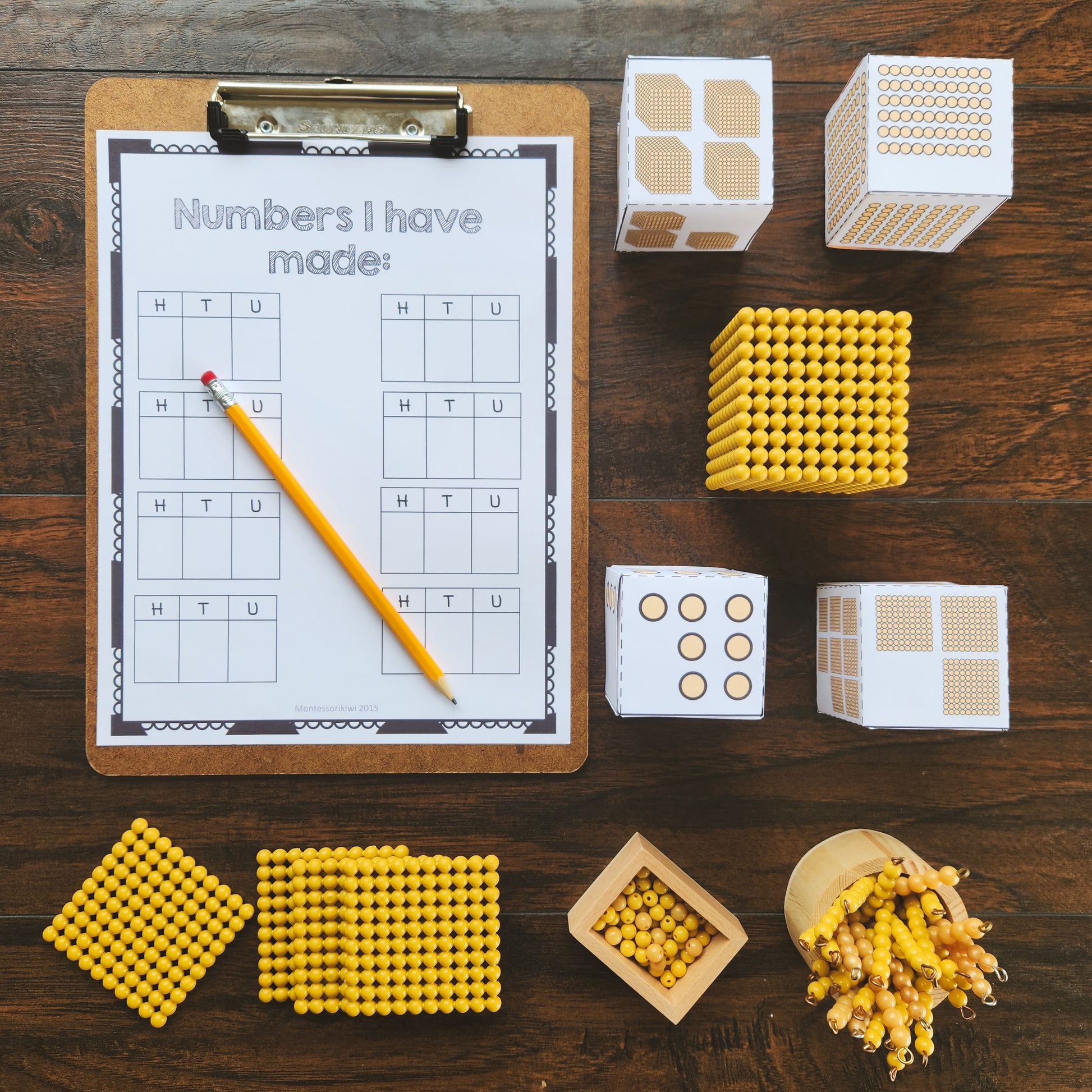 Place Value Dice Game - montessorikiwi