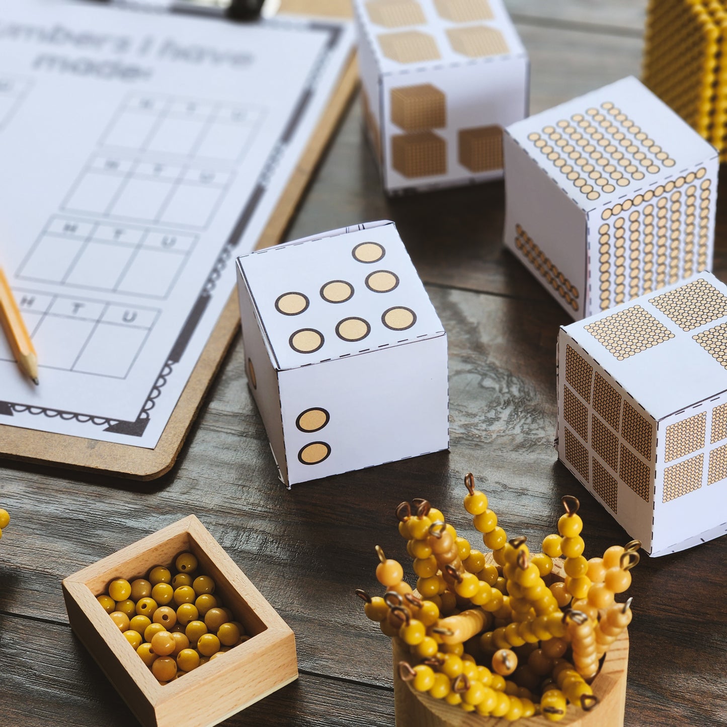 Place Value Dice Game - montessorikiwi