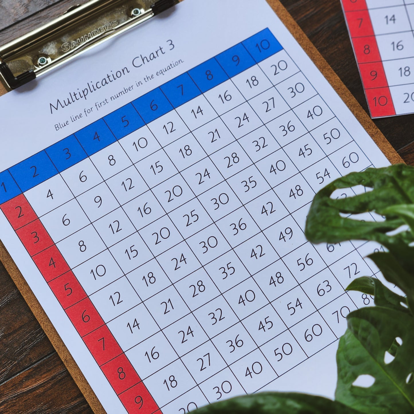 Montessori Multiplication Table Finger Charts - montessorikiwi