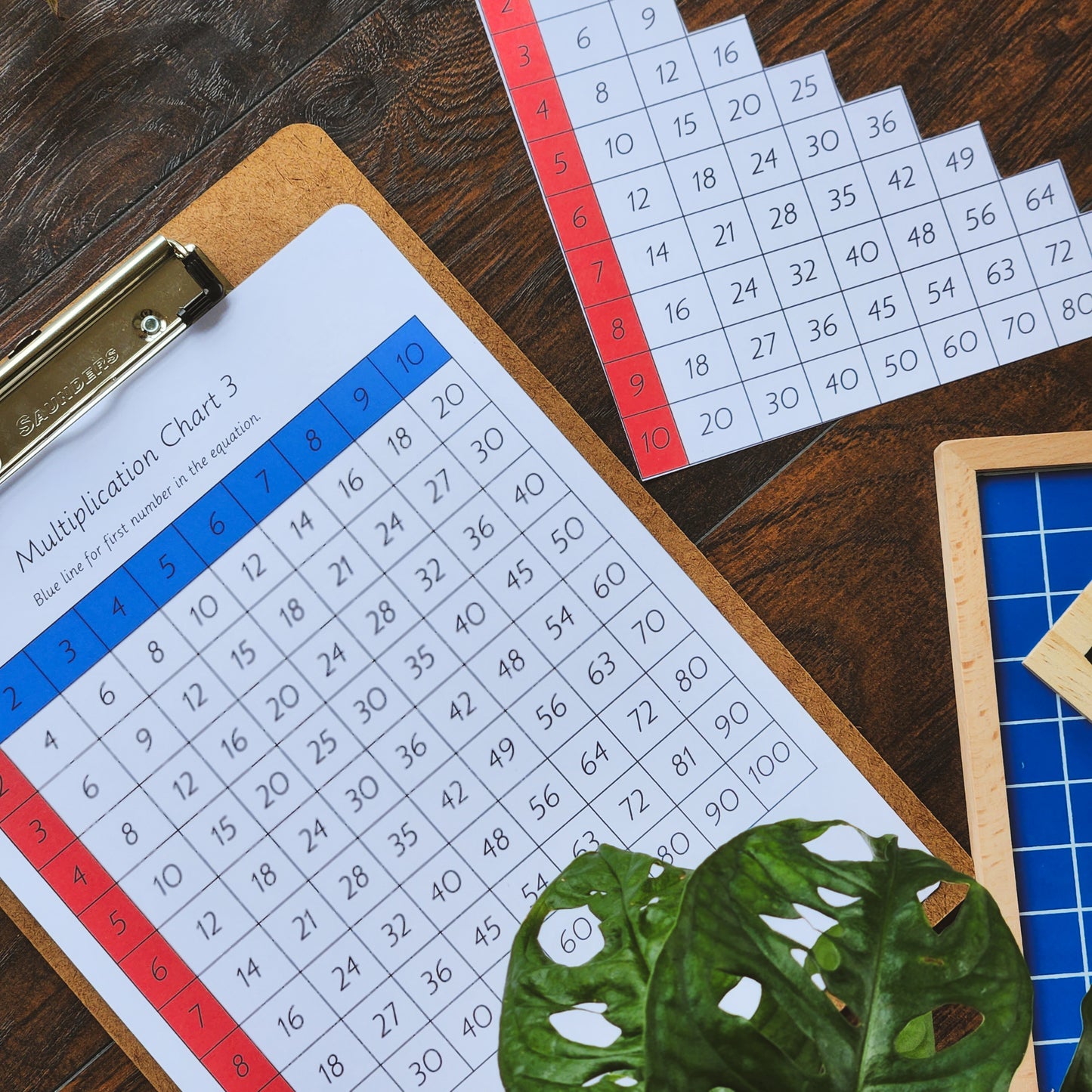 Montessori Multiplication Table Finger Charts - montessorikiwi