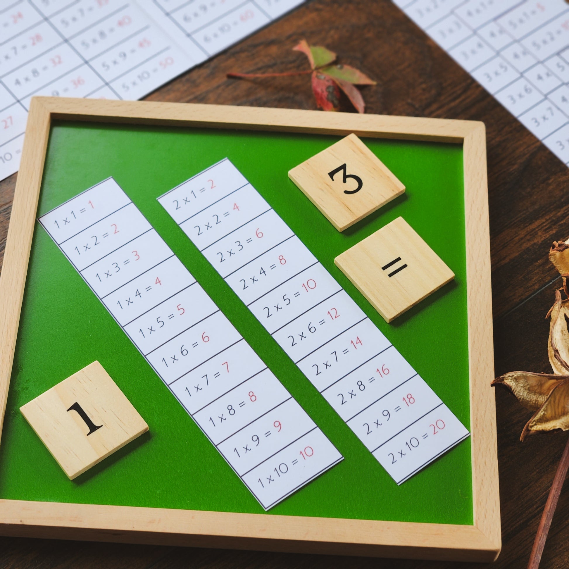 Montessori Multiplication Table Finger Charts - montessorikiwi