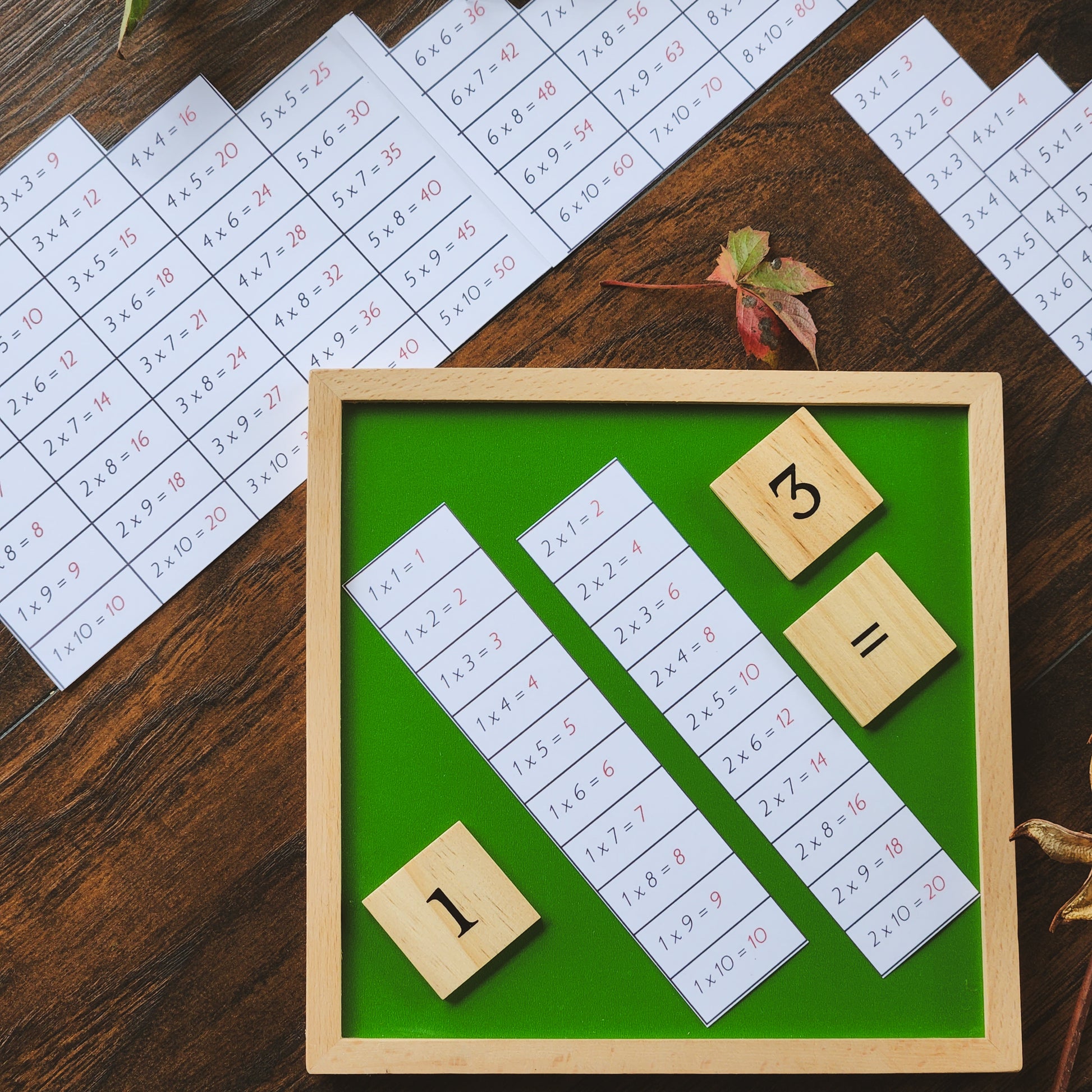 Montessori Multiplication Table Finger Charts - montessorikiwi