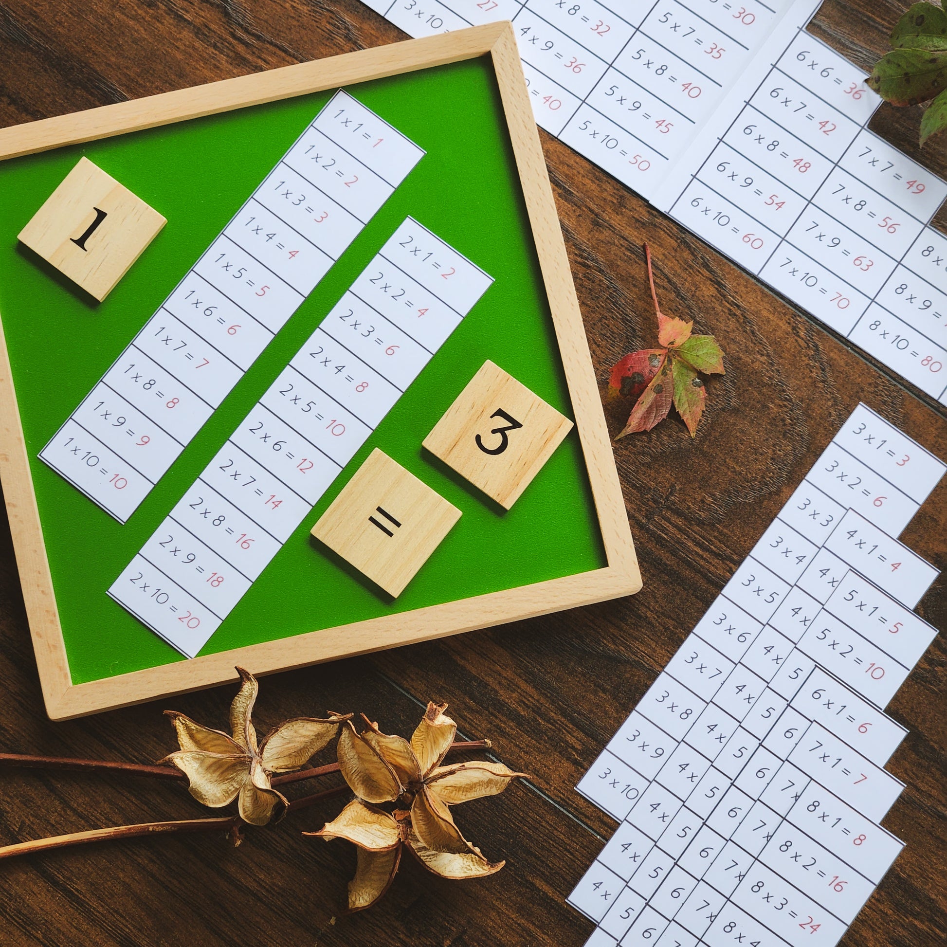 Montessori Multiplication Table Finger Charts - montessorikiwi