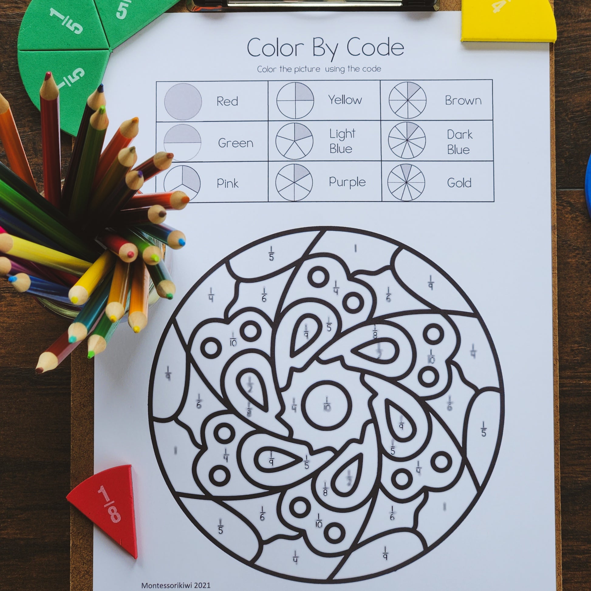 Fraction color by code - montessorikiwi