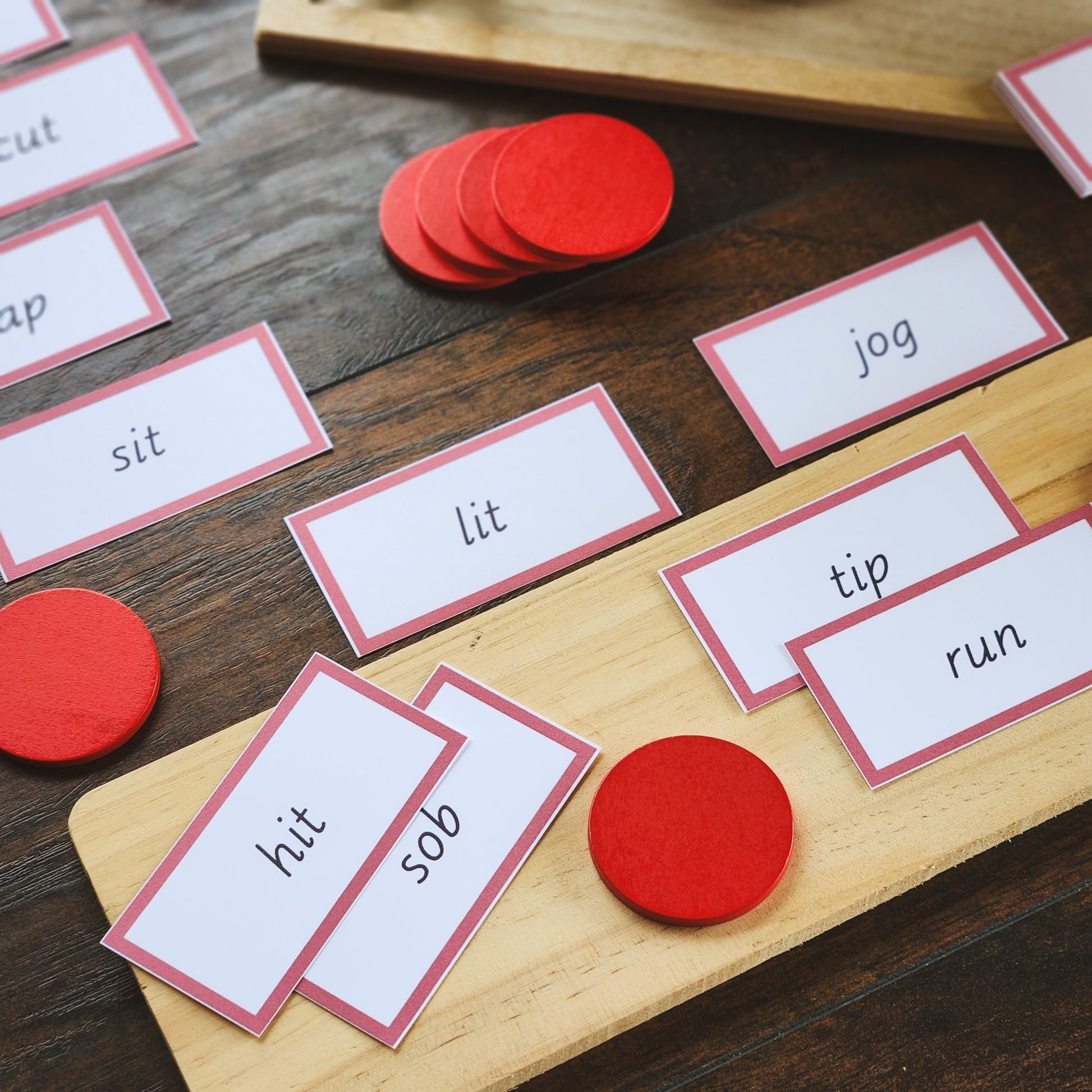 CVC and CCVC decodable  Montessori verb game - montessorikiwi