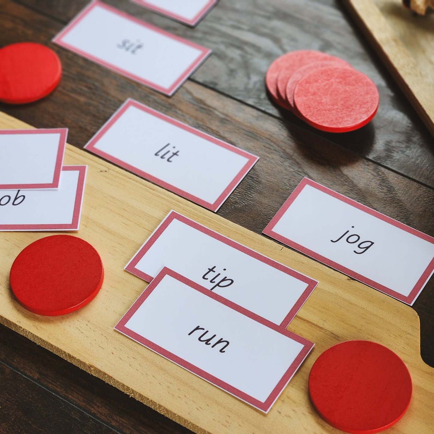 CVC and CCVC decodable  Montessori verb game - montessorikiwi