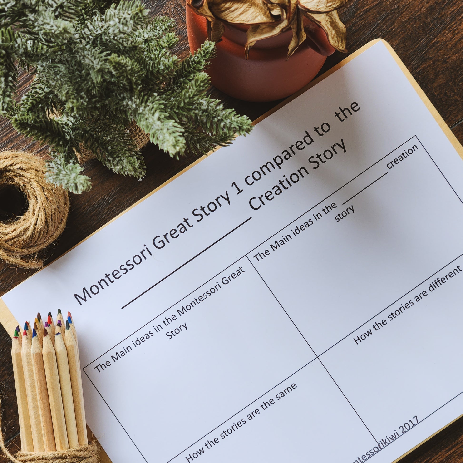 Great Story Creation Story Comparison Worksheet - montessorikiwi