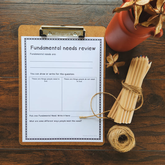 Fundamental Needs Review Worksheet - montessorikiwi