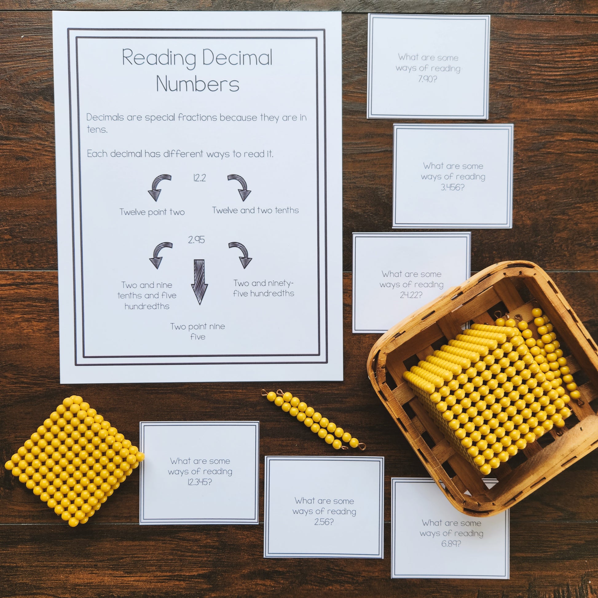 Reading Decimals - montessorikiwi