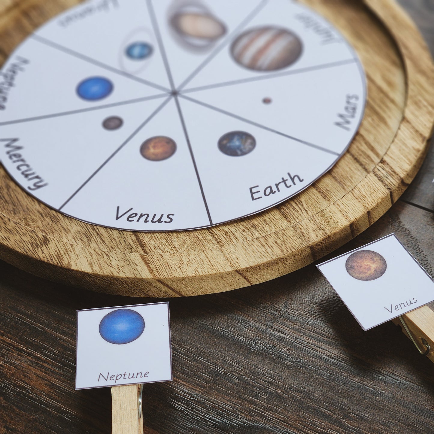 planets wheel - learn names of planets in solar system - montessorikiwi