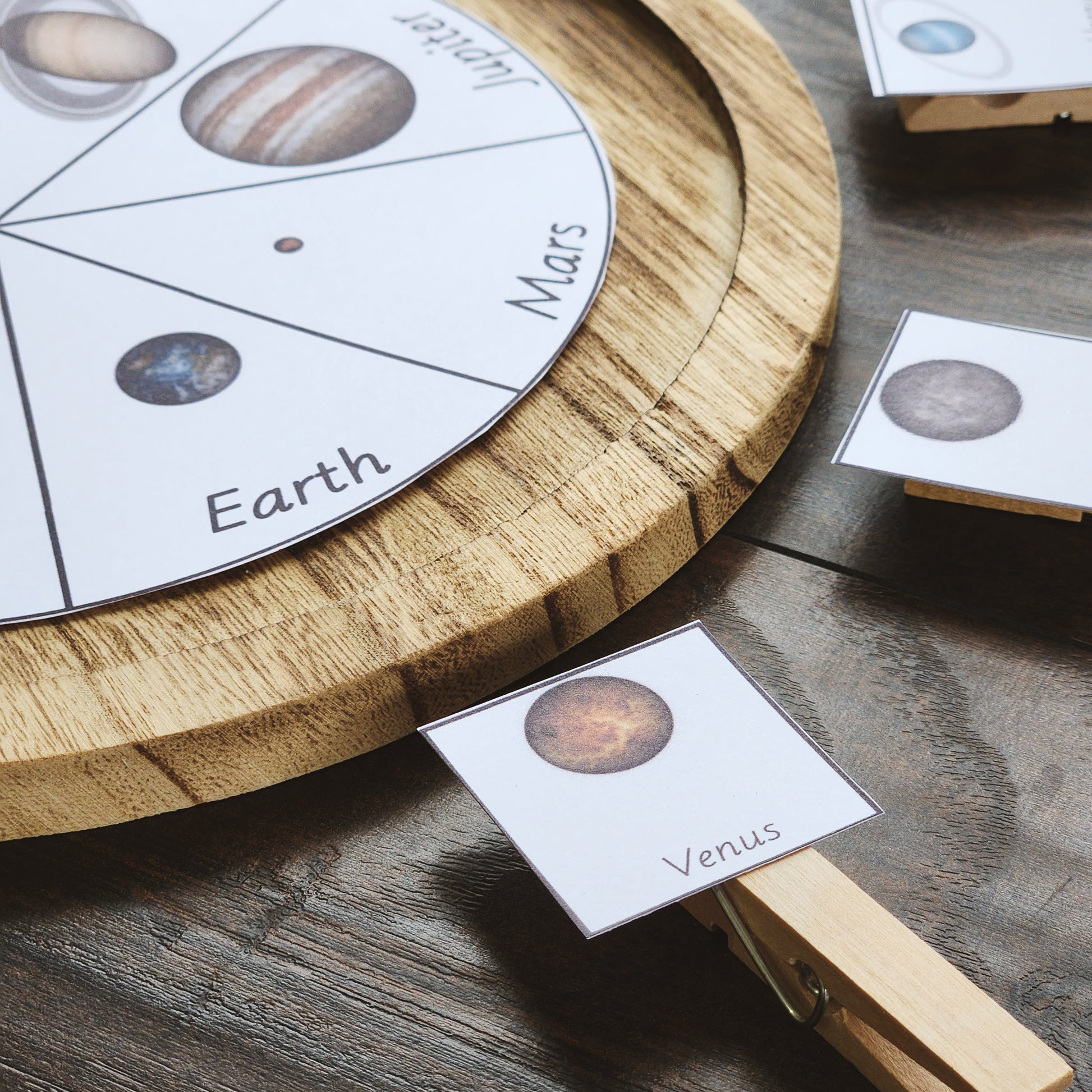 planets wheel - learn names of planets in solar system - montessorikiwi