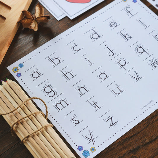 Spring themed handwriting and letter playdough mats - montessorikiwi
