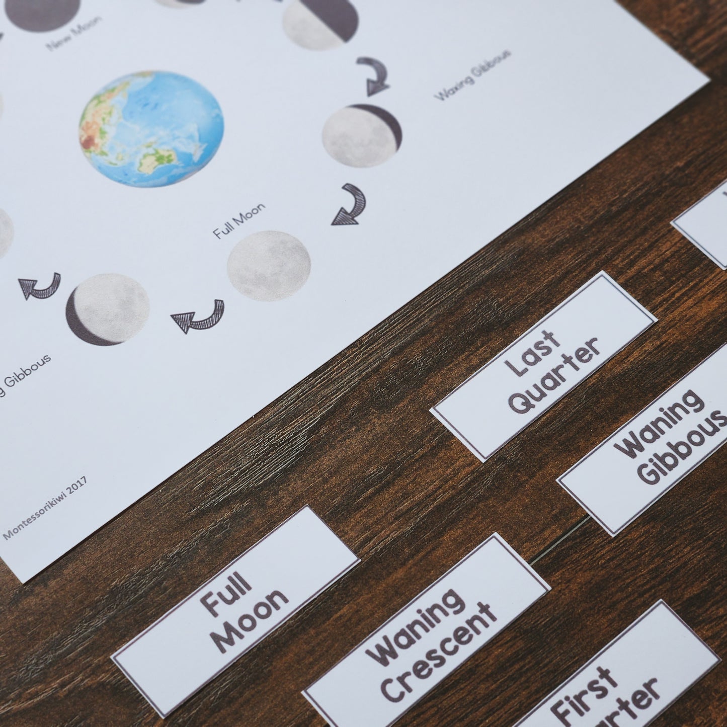 Southern Hemisphere Lunar Moon Cycle - montessorikiwi