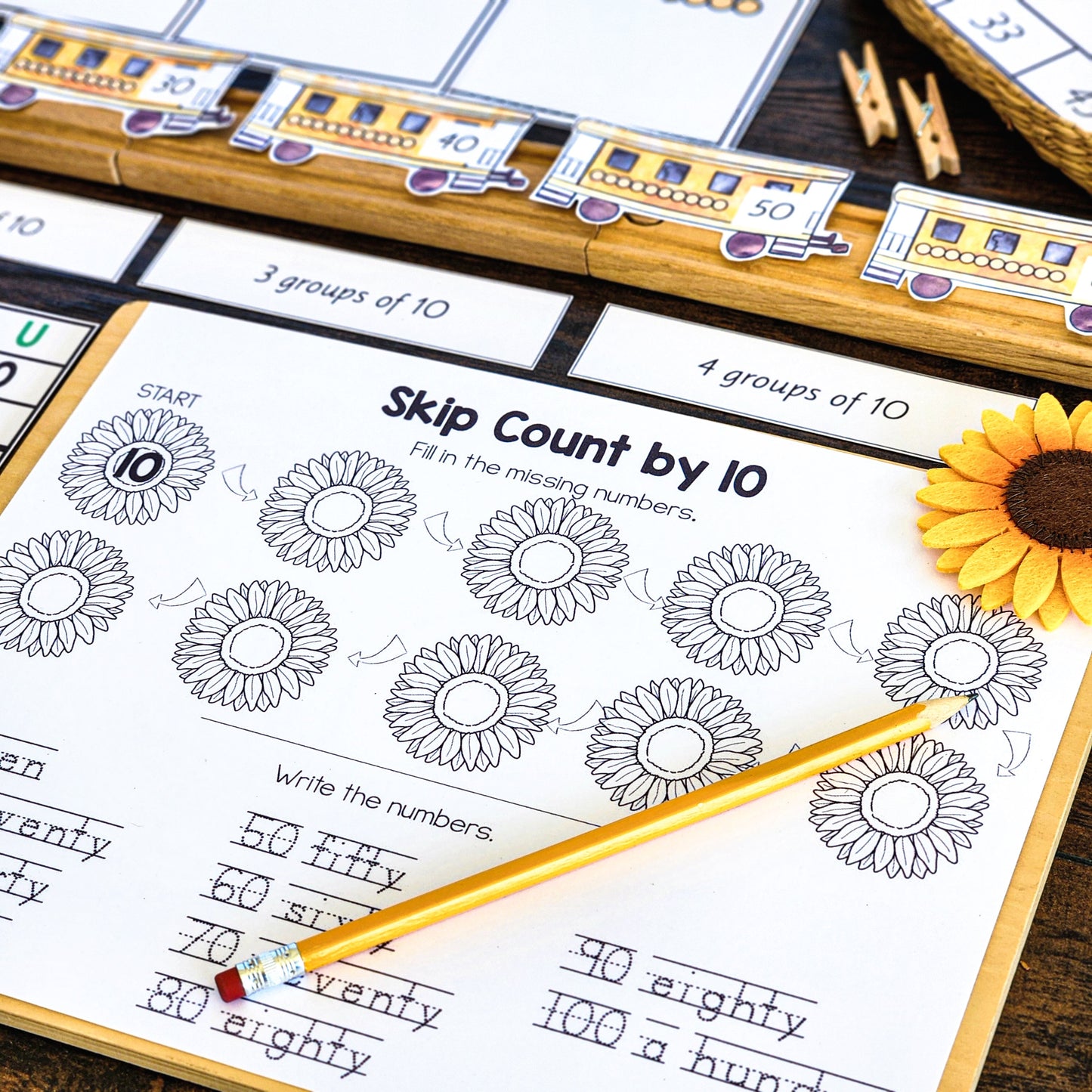 Skip counting in 10 - Montessori inspired (math) (subscription)