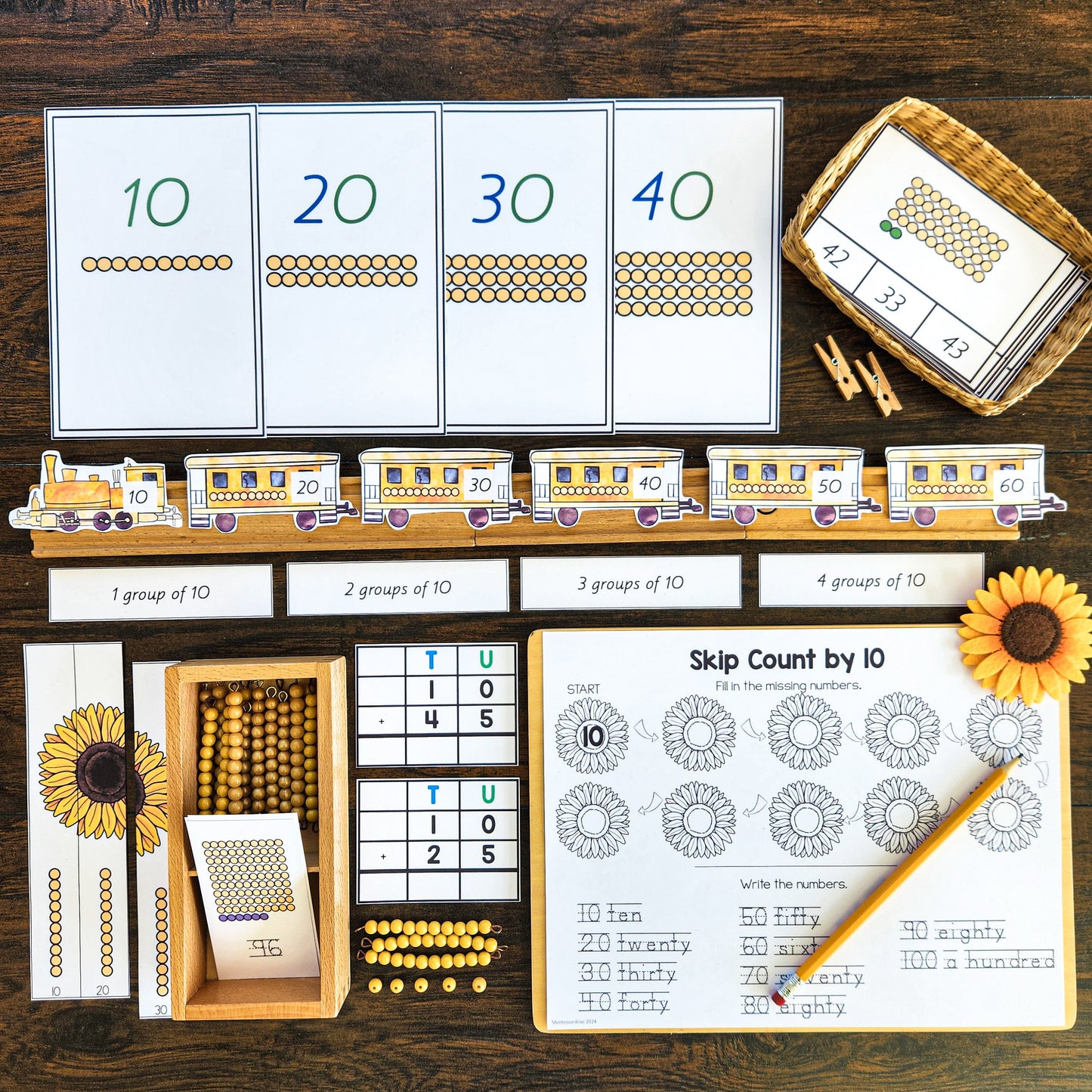 Skip counting in 10 - Montessori inspired (math) (subscription)
