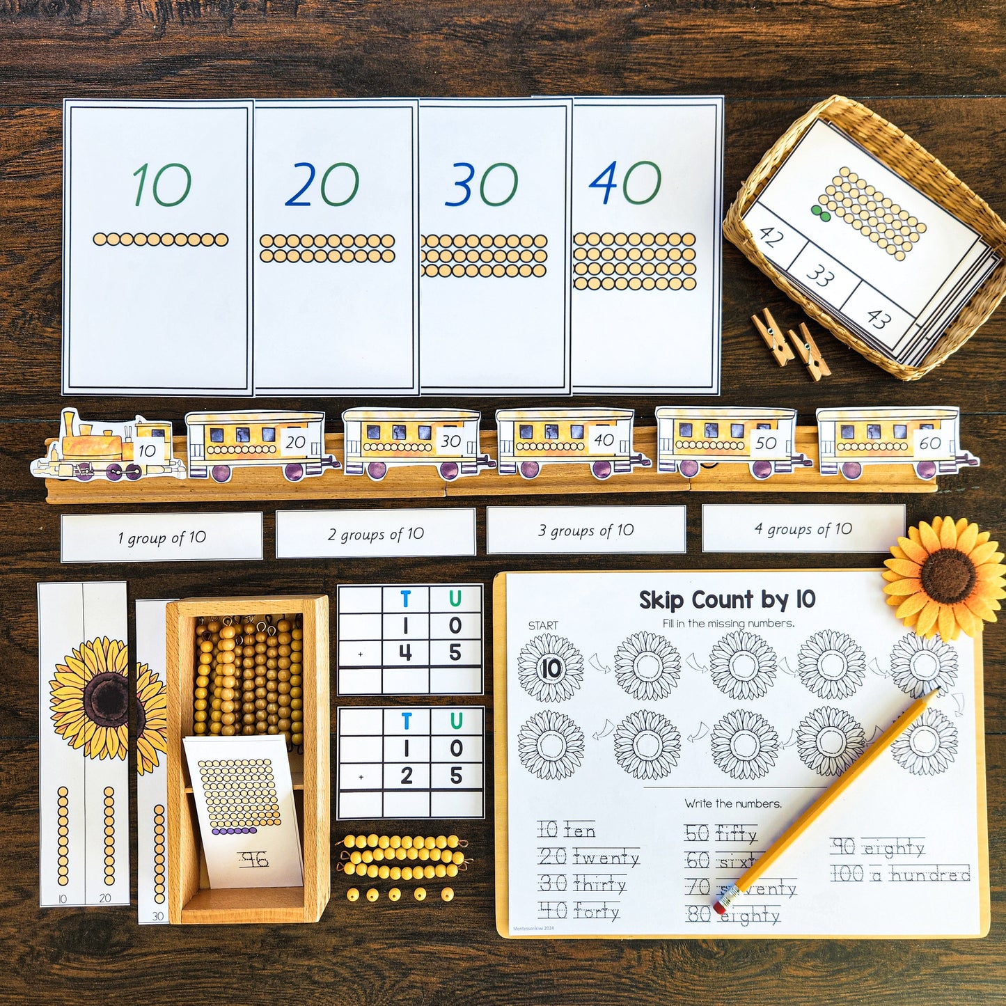 Skip counting in 10 - Montessori inspired (math) (subscription)
