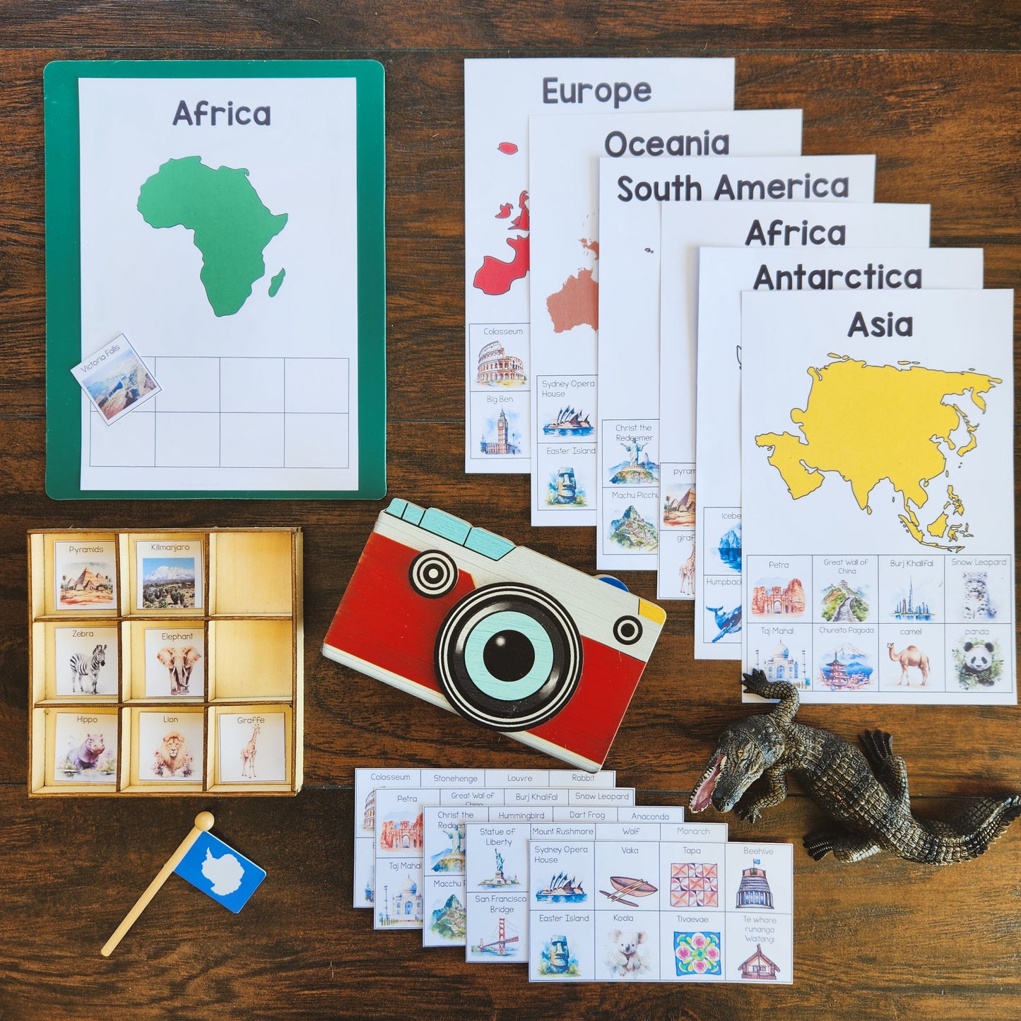 Continents sorting activity for young children