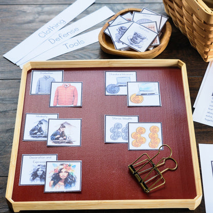 Montessori Fundamental Needs Printable | Why Humans Need Clothing, Shelter, Food & More