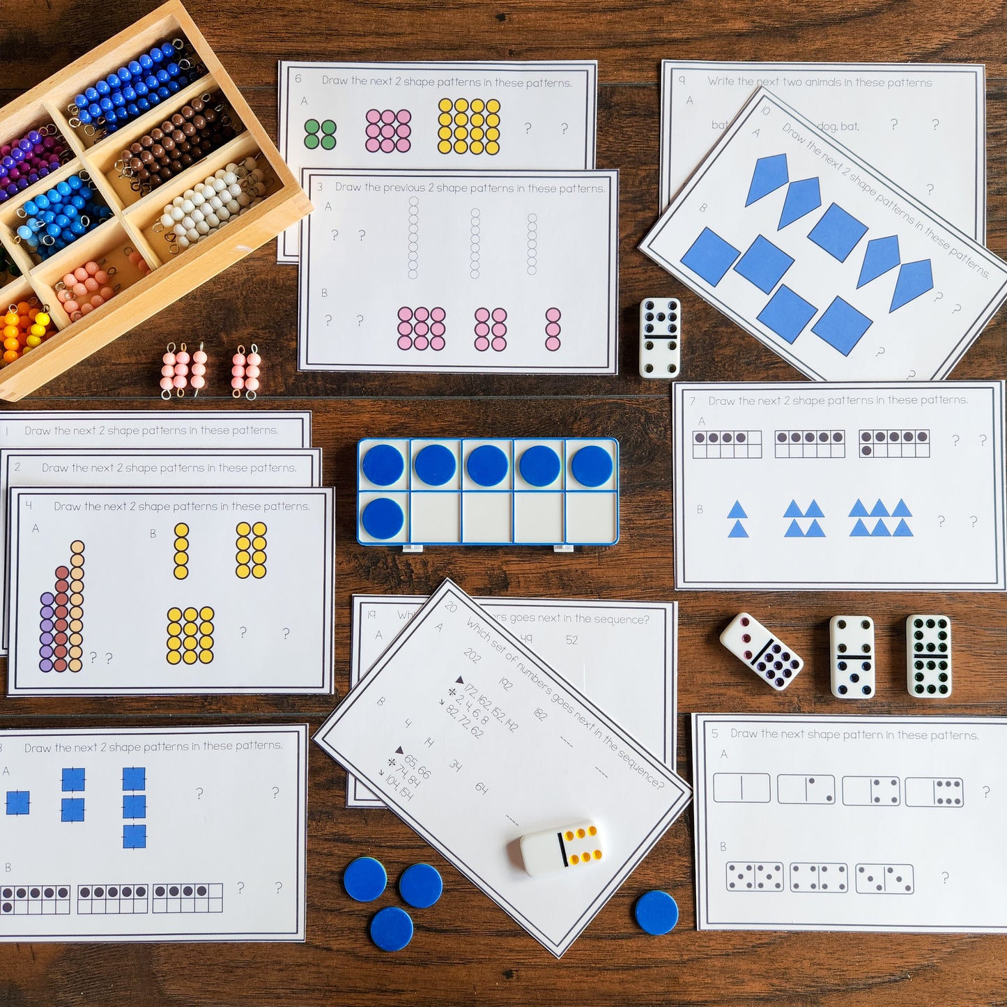 Patterns and Rules Task Cards (math)