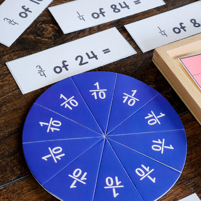 Montessori Fraction Chart | Equivalent Fractions, Fraction Strips