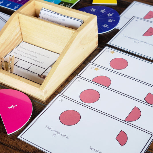 Fractions of an amount  or set (montessori division extension)