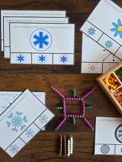 Lines of symmetry Montessori Resource for Independent Learning and Classroom Support