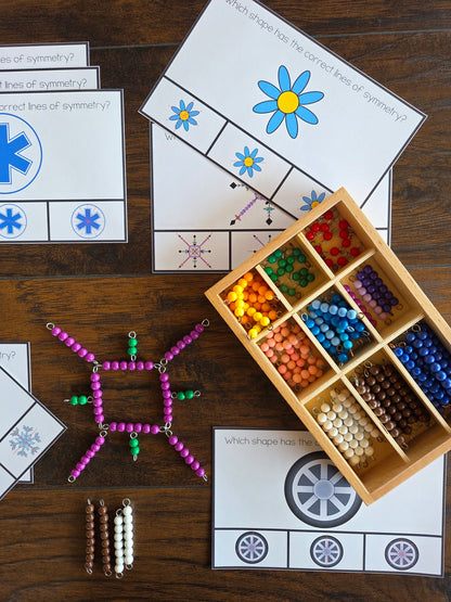 Lines of symmetry Montessori Resource for Independent Learning and Classroom Support