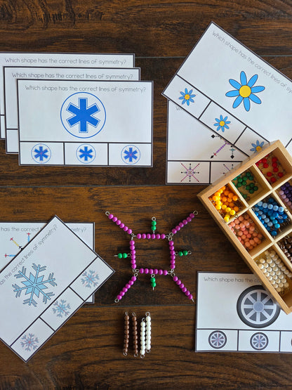 Lines of symmetry Montessori Resource for Independent Learning and Classroom Support