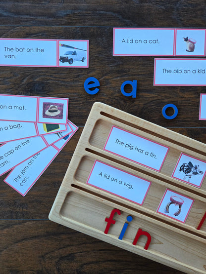 Modern Montessori Reading SOR CVC picture to sentence match (literacy)