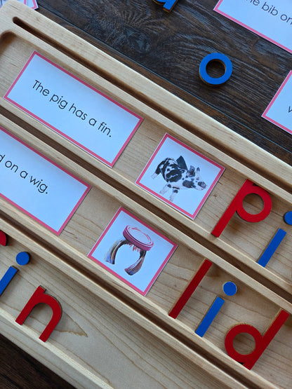 Modern Montessori Reading SOR CVC picture to sentence match (literacy)