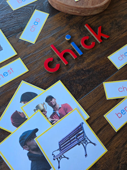 Modern Montessori Reading SOR Digraph picture to word match (literacy)