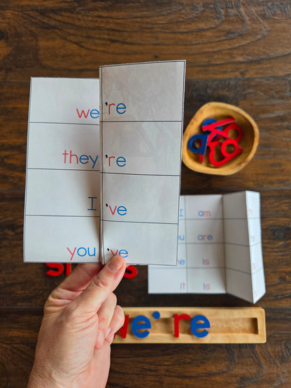 Contractions Folding Activity | Science of Reading & Montessori Literacy (literacy)