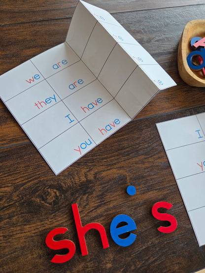 Contractions Folding Activity | Science of Reading & Montessori Literacy (literacy)