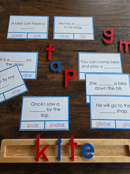 Silent E Clip & Flip Phonics Cards | Science of Reading Montessori Literacy Activity (literacy)