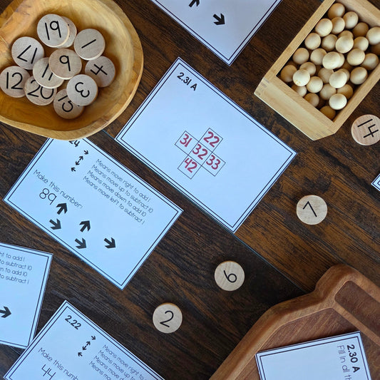 Montessori math: hundreds board task cards SET 2