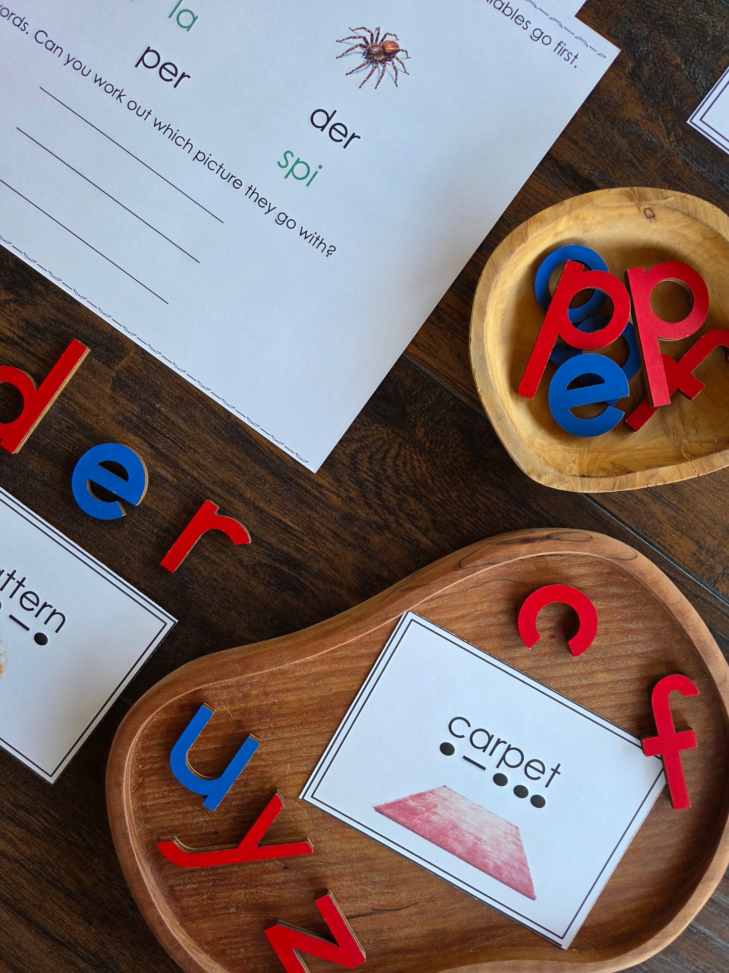 Modern Montessori Reading SOR Syllable types - vowel r 2 syllable words  (literacy)