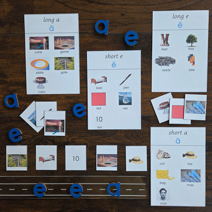 Modern Montessori Reading SOR Short and Long Vowel Aural Sorting Activity  (literacy)