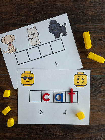 Modern Montessori Reading: Sound Boxes for segmenting words into individual sounds CVC Words (literacy) (Subscription)