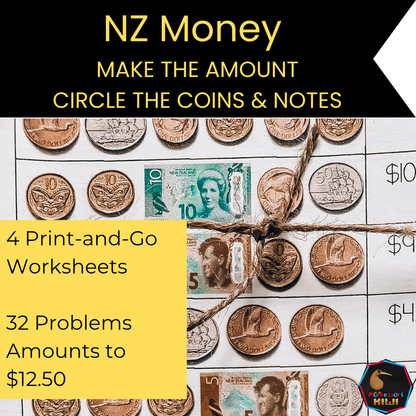 New Zealand Money Worksheets | Making Amounts with NZ Coins and Notes
