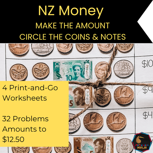 New Zealand Money Worksheets | Making Amounts with NZ Coins and Notes