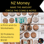 New Zealand Money Worksheets | Making Amounts with NZ Coins and Notes