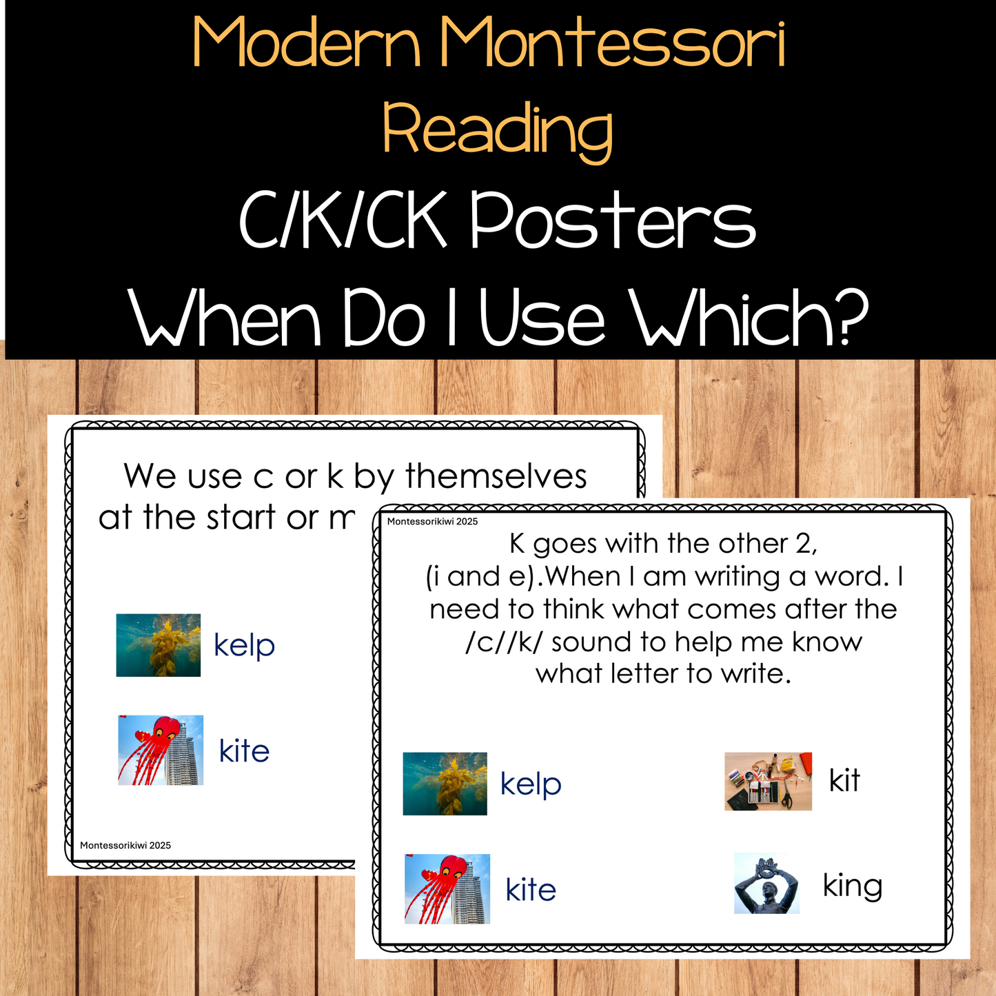 Modern Montessori Reading SOR ck/c/k sorting when do I use posters (literacy)