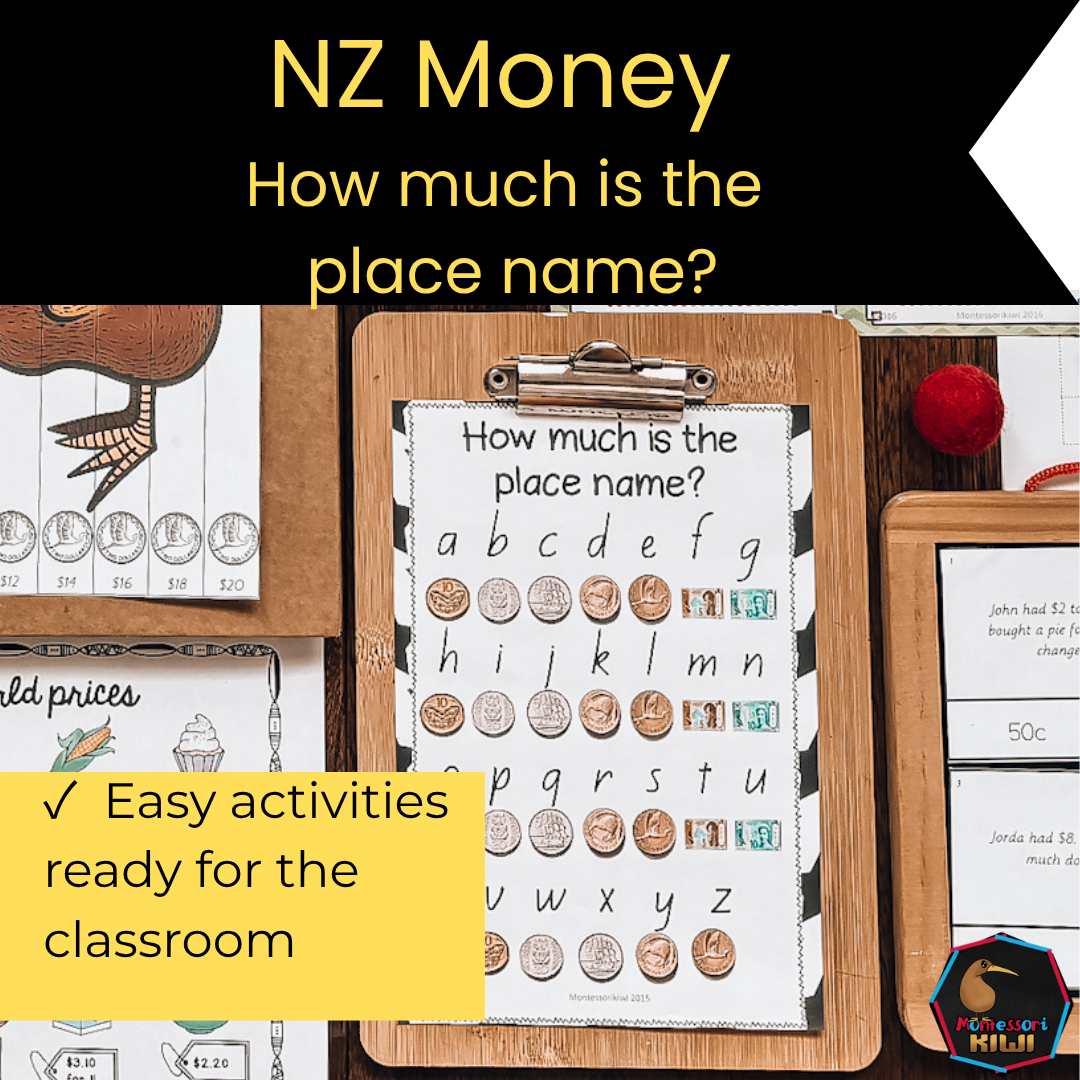New Zealand Money Level 2:  How much is my name/place name?