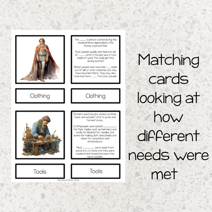Montessori Fundamental Needs: Medieval Period Activities (cosmic)